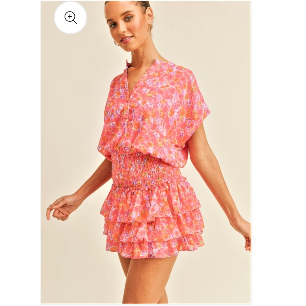 NWOT RESET Floral Ruffle Mini Dress
